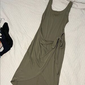 Casual Olive Green Sleeveless Dress